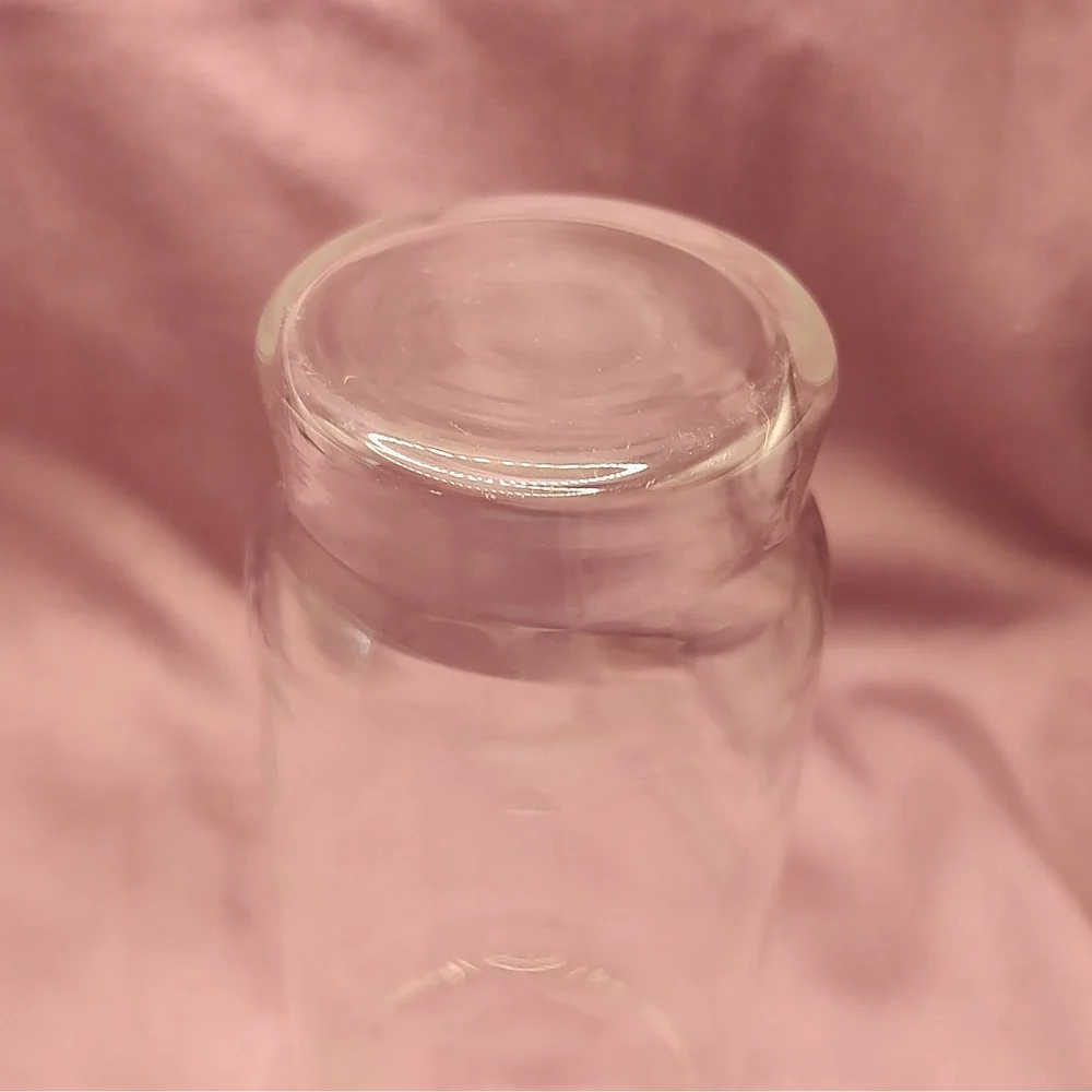 Vintage Clear Glass Vase Etched‎ Wheat Both Sides Cylinder Seven Inches 1970s